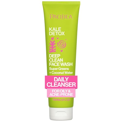 Limpiador Facial Pacifica Kale Detox para Piel Grasa y Propensa al Acné, Limpieza Profunda y Desmaquillante con Super Greens Kale, Algas y Arcilla, 5 - imagen 1