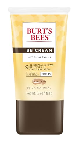 Crema BB Burt's Bees con SPF 15, loción con tinte para todo tipo de piel, protector solar de amplio espectro, 98.9% origen natural, ligera a media, - imagen 4