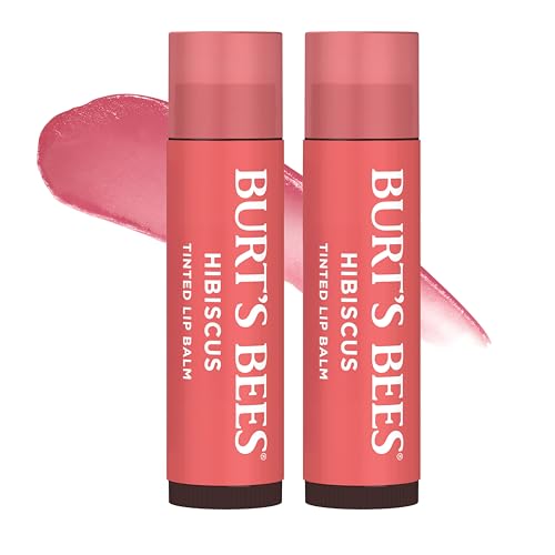 Burt's Bees Bálsamo Labial Tintado, Regalos para el Día de las Madres, Fórmula Hidratante 2 en 1, Color Suave Hibisco (Paquete de 2) - imagen 2
