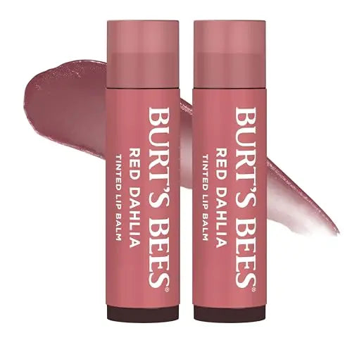 Regalos para el Día de las Madres Burt's Bees, Bálsamo Labial Tinte 2 en 1, Fórmula Hidratante con Manteca de Karité, Color Rojo Dahlia (Paquete de 2) - imagen 2