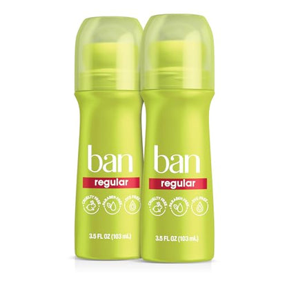 Desodorante Antitranspirante Roll-on Ban Invisible para Mujeres y Hombres, Protección contra Olores y Sudor de 24 Horas, Regular, 3.5 Oz, Paquete de 2 - imagen 2