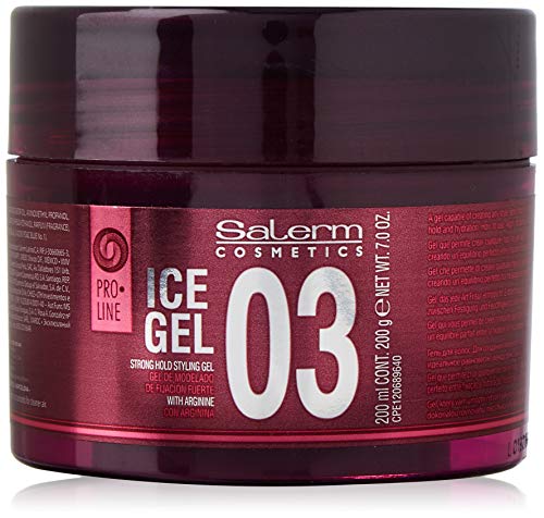 SALERM - Gel para Peinar - Ice Gel 03 - 200 ml - Fijación Fuerte - Gel de Acabado Húmedo - Hidratación y Sujeción del Cabello - Con Arginina - - imagen 2