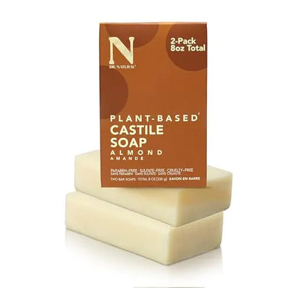 Jabón en Barra Dr. Natural Castile - Jabón Multipropósito con Propiedades Anti-Acné - Para Cara, Cuerpo y Cabello - Piel Sensible - Almendra - 2 - imagen 1