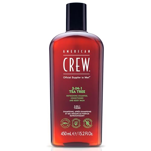 Champú, Acondicionador y Gel de Baño American Crew para Hombre, 3 en 1, Aroma a Árbol de Té, 15.2 Fl Oz - imagen 3