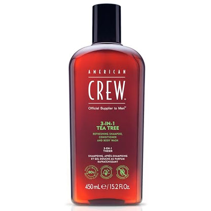 Champú, Acondicionador y Gel de Baño American Crew para Hombre, 3 en 1, Aroma a Árbol de Té, 15.2 Fl Oz - imagen 4