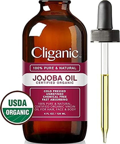 Cliganic Aceite de Jojoba Orgánico 100% Puro (4oz) | Hidratante para Cara, Cabello, Piel y Uñas | Aceite Base Natural Prensado en Frío Sin Hexano - imagen 4