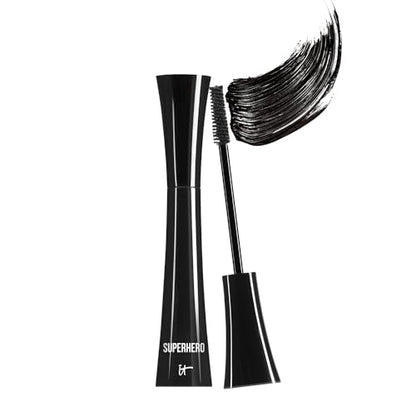 Máscara IT Cosmetics Superhero – Voluminizadora y Alargadora, Fórmula de Colágeno, Biotina y Péptidos, Pigmento Negro Intenso - 0.3 fl oz - imagen 1