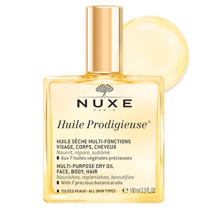 NUXE Huile Prodigieuse Aceite Seco Multiusos - Hidratación Ligera y Brillo Radiante para Cara, Cuerpo y Cabello. Nutre, Repara y Mejora - imagen 1
