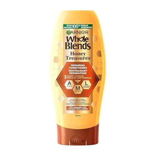 Acondicionador Reparador Garnier Whole Blends Miel y Tesoro, Cabello Dañado, 22 fl oz. - imagen 2