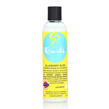 Acondicionador sin enjuague reparador Curls Blueberry Bliss - 8 oz, repara daños y previene quiebre, ideal para cabello rizado, ondulado y afro. - imagen 3