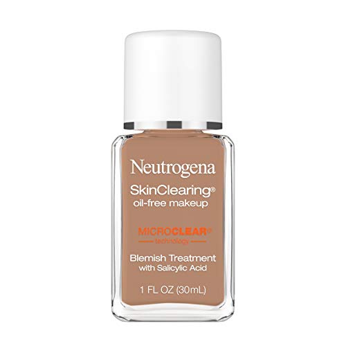 Base Liquida Neutrogena SkinClearing Sin Aceite para Acné y Manchas con Ácido Salicílico, Control de Brillo, Piel Propensa al Acné, 135 Castaño, 1 fl - imagen 1