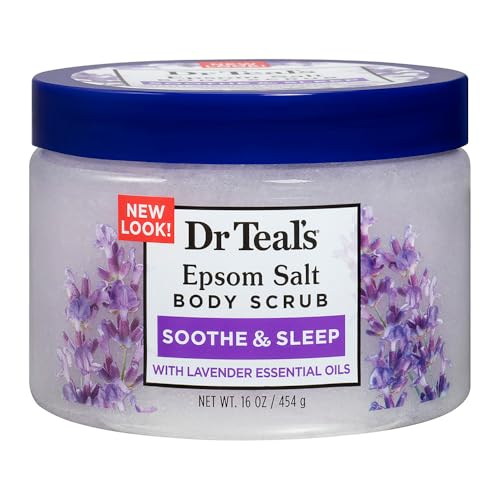 Exfoliante Corporal Dr Teal's con Sal de Epsom Pura, Soothe & Sleep con Aceites Esenciales de Lavanda, 16 oz - imagen 1