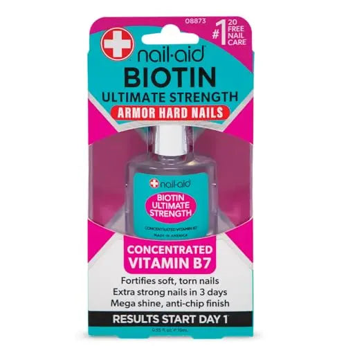 Nail-Aid Biotin Tratamiento y Fortalecedor de Uñas - Transparente, 0.55 Fl Oz (08873) - imagen 2