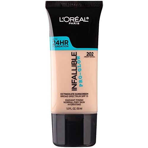 Base de Maquillaje L'Oreal Paris Infallible Pro-Glow 24HR, Natural Cremoso, 1 fl oz. - imagen 1