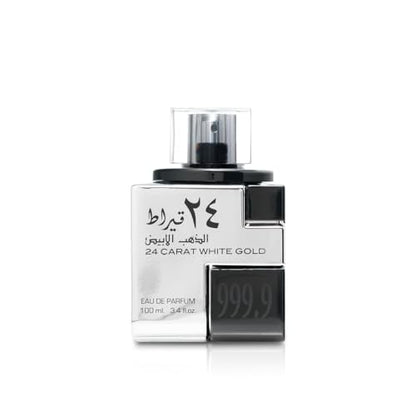 Lattafa 24 Carat White Gold – Fragancia Eau de Parfum Unisex Fresca, Picante y Amaderada – 100 ml / 3.4 oz de Larga Duración - imagen 2
