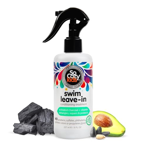 SoCozy Spray Acondicionador Sin Enjuague para Niños (8 Fl Oz) - Protege y Repara Cabello Dañado por Piscina, Sol y Sal, Fórmula Suave con Carbón - imagen 2