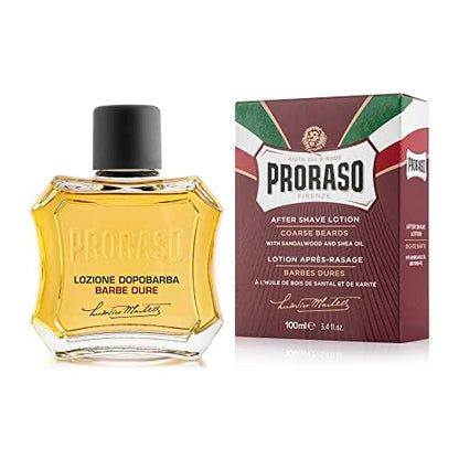 Loción After Shave Proraso - Aceite de Sándalo y Manteca de Karité - Hidratante y Nutritiva para Barbas Gruesas - 3.4oz - imagen 1