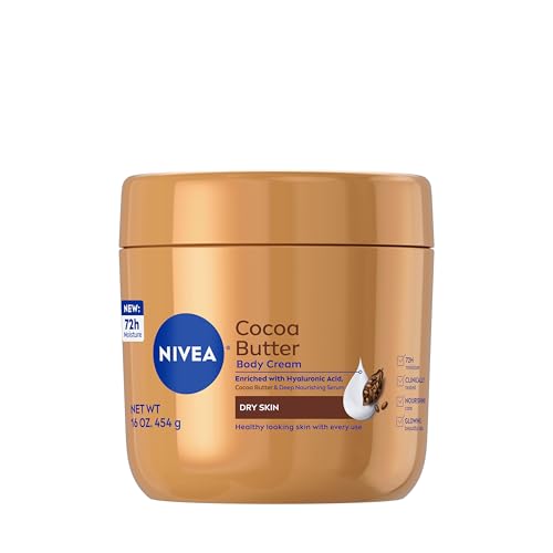 Crema Corporal NIVEA con Manteca de Cacao y Suero Nutriente, Crema para Piel Seca, Tarro de 16 Onzas - imagen 1