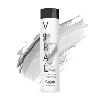 Celeb Luxury Viral Colorwash Champú Deposito de Color Semipermanente Profesional, Plata Extrema - imagen 3