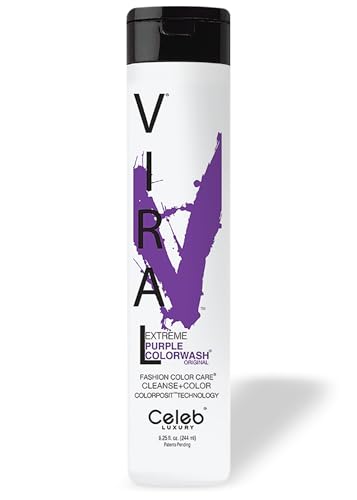Celeb Luxury Viral Purple Colorwash, Champú Depositor de Color con Bondfix Reconstructor de Enlaces, Tinte Semipermanente Vegano para Cabello, - imagen 3
