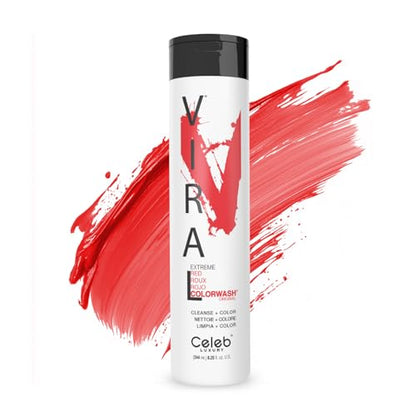 Celeb Luxury Viral Colorwash, Champú Deposito de Color Semipermanente Profesional, Rojo Extremo 8.25 Fl Oz (Paquete de 1) - imagen 3