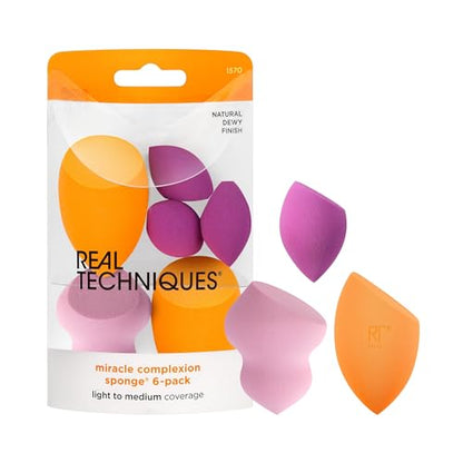 Esponjas de Maquillaje Real Techniques Miracle Complexion, Set de 6, para Mezclar y Esculpir, Cobertura Completa, Herramienta Profesional, Cruelty - imagen 2