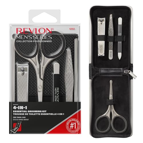Kit de Aseo para Hombre Revlon, Set de Viaje de 5 Piezas, Incluye Cortauñas, Tijeras, Lima, Pinzas y Estuche de Transporte, Acero Inoxidable, 1 unidad - imagen 3
