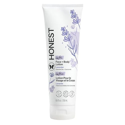 The Honest Company Loción Hidratante para Cara y Cuerpo, Absorción Rápida, Derivados Naturales, Hipoalergénica, Lavanda Calmante, 8.5 fl oz - imagen 1