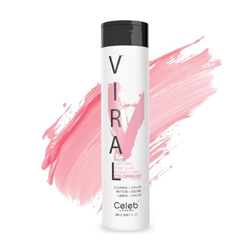 Celeb Luxury Viral Colorwash, Champú Deposito de Color Semipermanente Profesional, Rosa Pastel Claro, 8.25 Fl Oz (Paquete de 1) - imagen 2