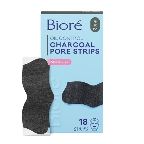 Biore Tiras Limpiadoras de Poros de Carbón, Tiras Nasales para Remoción de Puntos Negros en Piel Grasa, Tecnología C-Bond, 18 Piezas - imagen 1