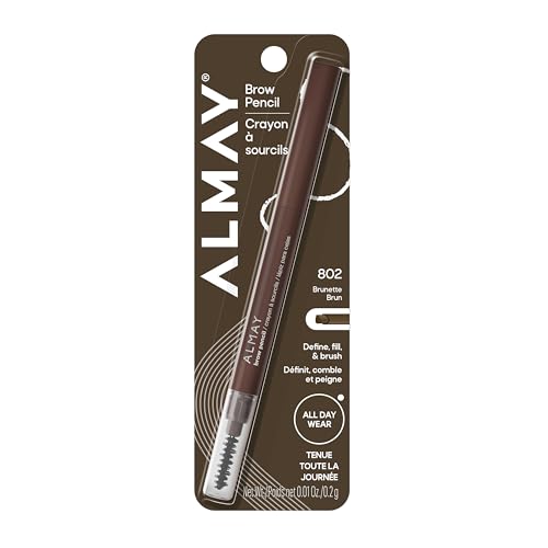 Lápiz para cejas Almay con cepillo, fácil de usar, hipoalergénico (el empaque puede variar), 802 castaño - imagen 2