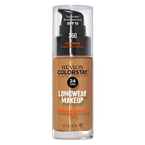 Base de Maquillaje Revlon Colorstay SPF 15 para Piel Mixta/Grasa, Caramelo Dorado, 1 Fl Oz - imagen 3