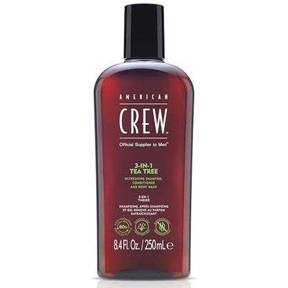 Champú, Acondicionador y Gel de Ducha American Crew para Hombres, 3 en 1, Aroma a Árbol de Té, 8.4 Fl Oz - imagen 2