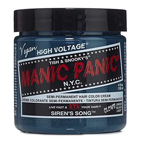 MANIC PANIC Classic Siren's Song Tinte Semipermanente para Cabello - Color Azul Verde Neón para Mujeres y Hombres - Dura 4-6 Semanas - Vegano, Sin - imagen 1