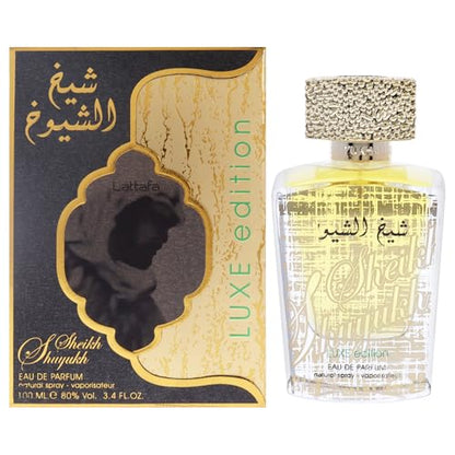 Lattafa Sheikh Al Shuyukh Luxe Edition – Eau de Parfum Unisex, Fragancia Duradera, Notas Picantes, Dulces, Amaderadas y Ámbar, 100 ml - imagen 1