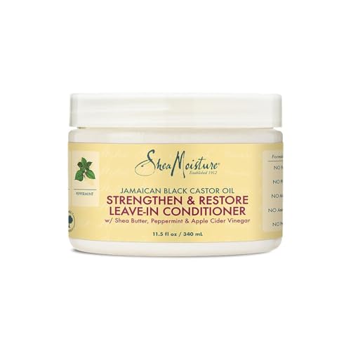 Acondicionador Sin Enjuague SheaMoisture con Aceite Puro de Ricino Negro Jamaicano para Cabello Dañado y Sobreprocesado - Suaviza y Desenreda, 11.5 oz - imagen 3