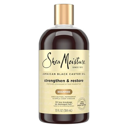 Champú SheaMoisture Fortalecedor y Restaurador con Aceite de Ricino Negro Jamaicano para Cabello Dañado, Limpia y Nutre 13 fl oz - imagen 2