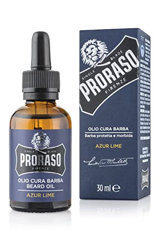 Aceite para Barba Proraso Azur Lime - Hidratante con Aguacate, Girasol, Cítricos y Menta - Acondicionador para Barbas y Brillo - 1oz - imagen 1
