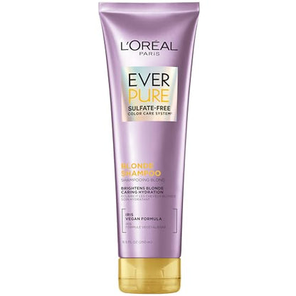 Champú L'Oreal Paris EverPure sin sulfatos para cabello teñido rubio, neutraliza el bronceado y equilibra, 8.5 Fl Oz - imagen 4