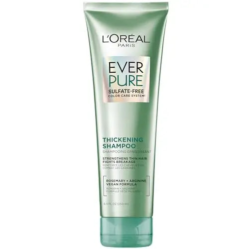 Champú Espumante Sin Sulfatos L'Oreal Paris, Engrosa y Fortalece Cabello Fino y Frágil, Cuidado Capilar con Hoja de Romero, EverPure, 8.5 Fl Oz - imagen 1