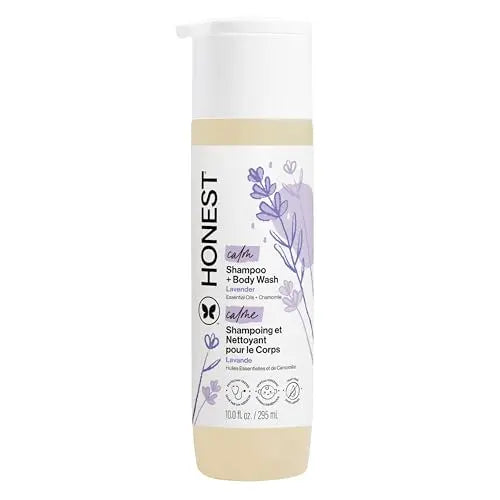 The Honest Company Champú y Gel de Baño 2 en 1 para Bebés, Sin Lagrimas, Hipoalergénico, Derivado Natural, Aroma Lavanda, 10 fl oz - imagen 1