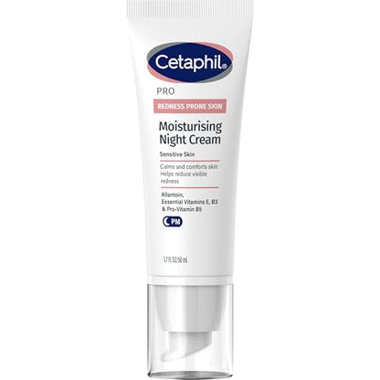 Crema Nocturna Cetaphil, Hidratante Calmante para el Rostro, 1.7 fl oz, Para Piel Seca y Propensa al Enrojecimiento, Hipoalergénica, Sin Fragancia - imagen 2
