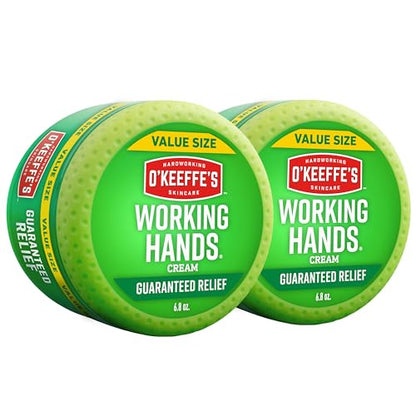 Crema de Manos O'Keeffe's Working Hands para Sequedad Extrema - Tarro de 6.8 oz (Paquete de 2) - Cuidado Reparador para Manos Agrietadas y Secas - imagen 1