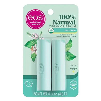 Bálsamo Labial 100% Natural y Orgánico eos - Menta Dulce, Hidratación Todo el Día, Recomendado por Dermatólogos, 0.14 oz, Paquete de 2 - imagen 4