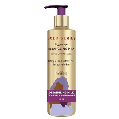 Tratamiento Capilar Pantene Gold Series con Leche Desenredante para Cabello Rizado, Natural y Texturizado, 7.6 Fl Oz, Infundido con Aceite de Argán, - imagen 2