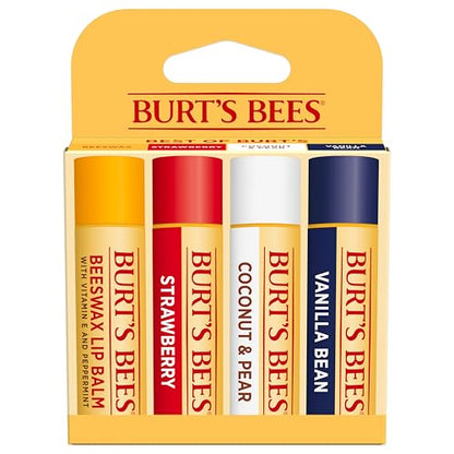 Burt's Bees Bálsamo Labial, Cera de Abejas, Fresa, Coco y Pera, y Vainilla, Paquete de 4 Tubos, Tratamiento Labial Natural, Sin Tinte, 0.15 oz. - imagen 3