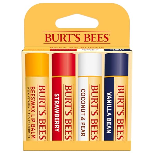 Burt's Bees Bálsamo Labial, Cera de Abejas, Fresa, Coco y Pera, y Vainilla, Paquete de 4 Tubos, Tratamiento Labial Natural, Sin Tinte, 0.15 oz. - imagen 2
