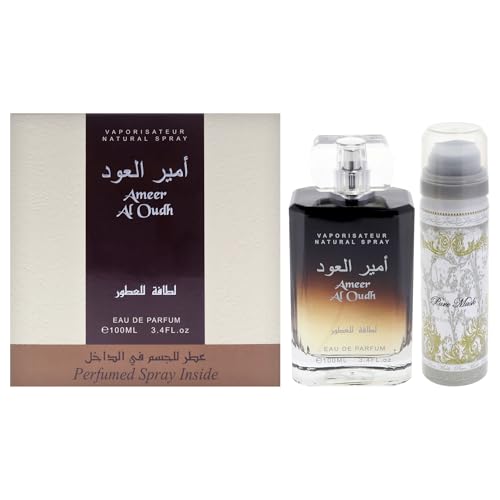Set de 2 piezas Lattafa Ameer Al Oudh para Unisex (Eau de Parfum Spray de 3.4 oz + Spray Desodorante de 1.7 oz) - imagen 1