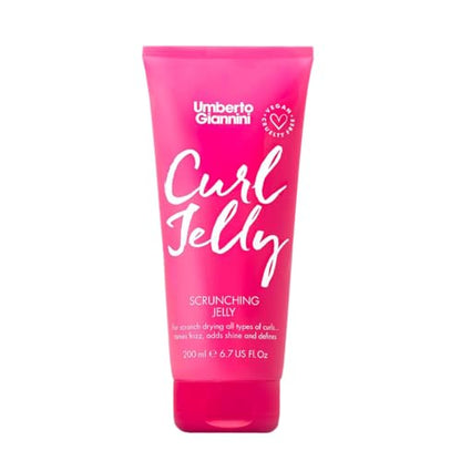 Gel Definidor de Cabello Umberto Giannini Curl Jelly Scrunching 6.7 fl oz - Solución Antifrizz para Cabello Rizado, Ondulado y Enroscado 2a-4c - - imagen 1
