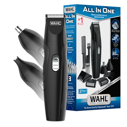 Recortadora eléctrica inalámbrica recargable Wahl 3 en 1 para hombres – Recorte de barba, vello nasal y de orejas, detalles ligeros - Modelo 9685-200 - imagen 1